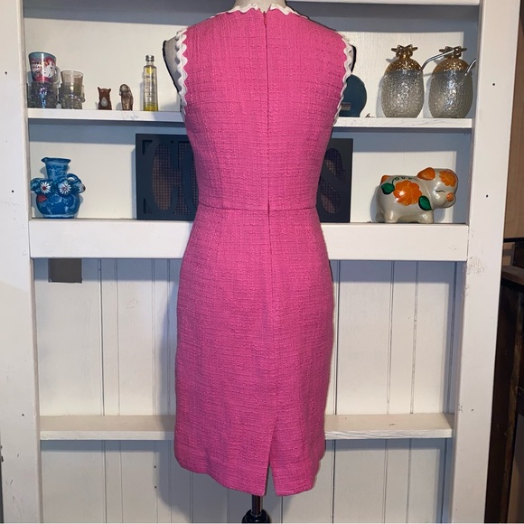 J. Crew Pink Scalloped Trim Textured Tweed Dress Size‎ 2 - Picture 8 of 8